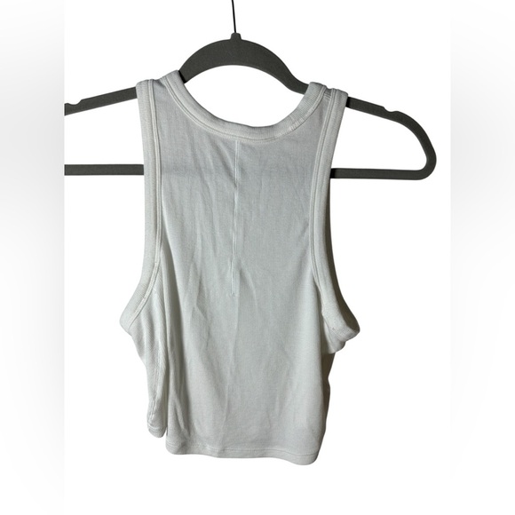 Lululemon Hold Tight Crop Tank Top White Ribbed Size 4 / Small - Picture 3 of 7